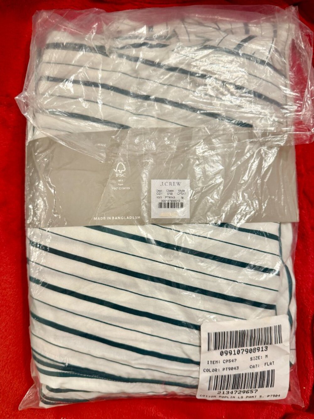 J.Crew - Cotton Poplin Long-sleeve Pajama Pant Set, Size M (NWT) - Picture 4 of 4